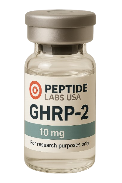 GHRP-2 10mg - Primarily studied for muscle growth, fat loss, recovery, longevity, cognitive performance, and more. - 99% HPLC purity research peptide