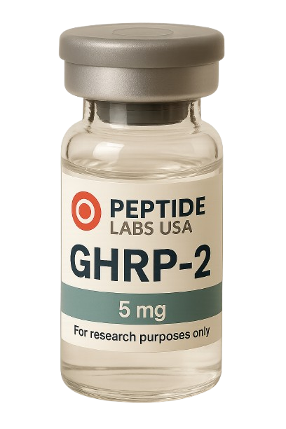 GHRP-2 5mg - Primarily studied for muscle growth, fat loss, recovery, longevity, cognitive performance, and more. - 99% HPLC purity research peptide