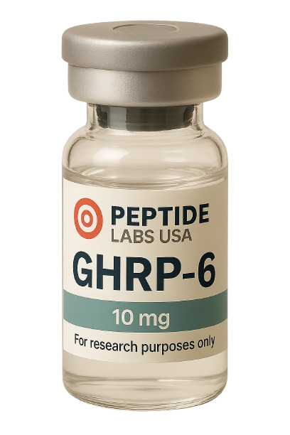 GHRP-6 10mg - Primarily studied for muscle growth, fat loss, recovery, longevity, cognitive performance, and more. - 99% HPLC purity research peptide